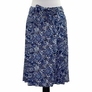 EMMA James Blue Paisley Floral Midi Skirt Size 10P